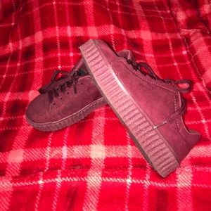 All burgundy platform shoes!!